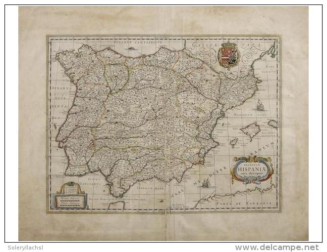 1667. MAPA: BLAEU, WILLEM: REGNORUM HISPANIAE, Nova Descriptio. &Aacute;msterdam, 1667. Papel... - Unclassified