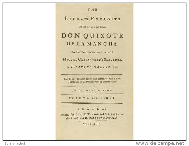 1749. LIBRO: (CERVANTINA). CERVANTES DE SAAVEDRA, MIGUEL DE: THE LIFE AND EXPLOITS OF THE... - Sin Clasificación