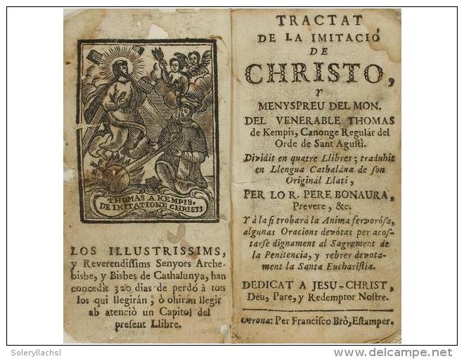 1739. LIBRO: (RELIGION-CATAL&Aacute;N). KEMPIS, THOMAS DE: TRACTAT DE LA IMITACI&Oacute; DE... - Unclassified