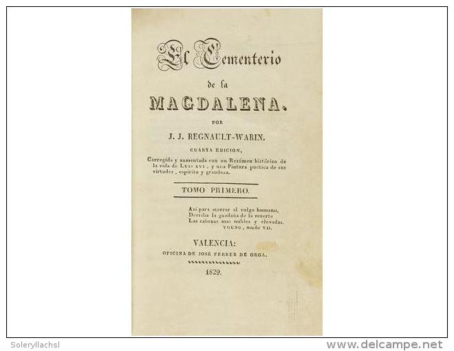 1829. LIBRO: (HISTORIA). RAGNAULT-WARIN, J. J.: EL CEMENTERIO DE LA MAGDALENA.... - Zonder Classificatie