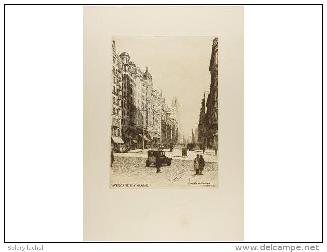 1930. GRABADO: (MADRID). CONJUNTO DE 12 AGUAFUERTES DE MADRID. Aguafuertes En Tinta Sepia,... - Ohne Zuordnung