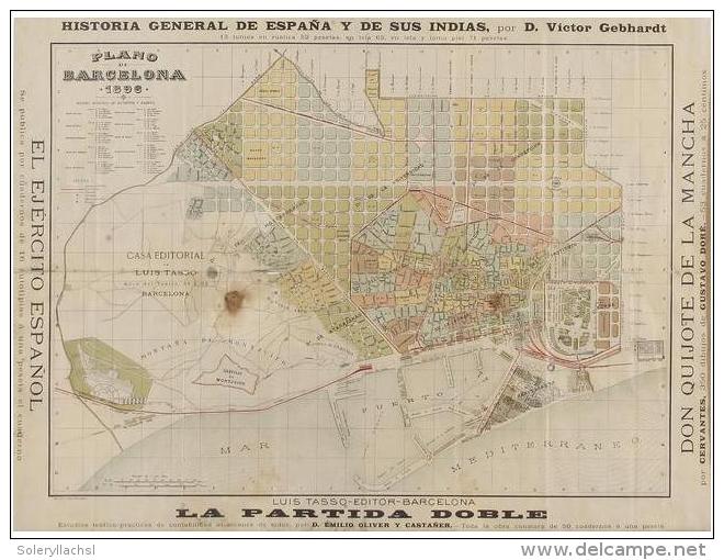 1896. GRABADO: (BARCELONA). PLANO DE BARCELONA. Barcelona: Casa Editorial De Luis Tasso, 1896.... - Ohne Zuordnung