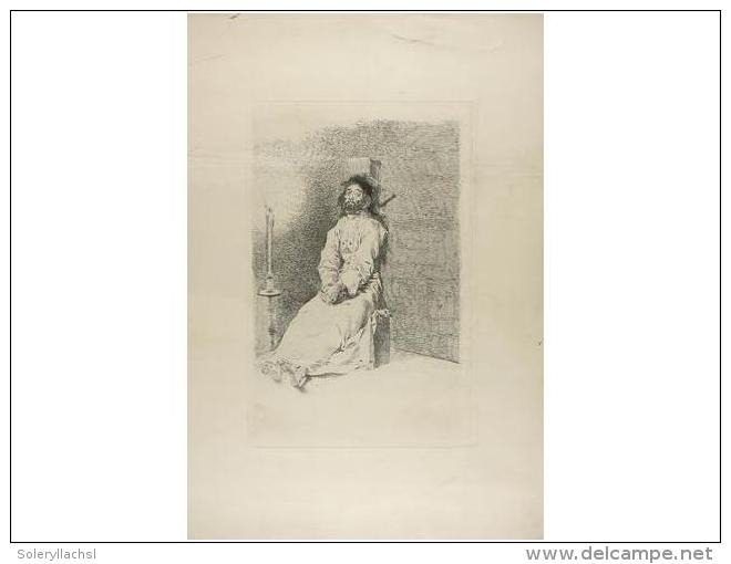 1868. GRABADO: GOYA, FRANCISCO DE: EL AGARROTADO. Aguafuerte Y Buril?, Plancha 33 X 21 Cm,... - Ohne Zuordnung