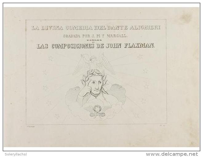 1860 Ca. LIBRO: (GRABADOS). ALIGHIERI, DANTE; FLAXMAN, JOHN: LA DIVINA COMEDIA DEL DANTE... - Ohne Zuordnung