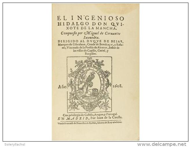 1897. LIBRO: (FACS&Iacute;MIL-CERVANTINA). CERVANTES SAAVEDRA, MIGUEL DE: EL INGENIOSO... - Non Classificati