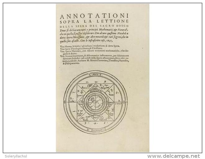 1550. LIBRO: (CIENCIAS). ANNOTATIONI SOPRA SPERA DEL SACRO BOSCO DOVE SI DICHIARANO TUTTI E... - Unclassified