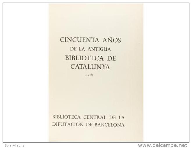 1968. LIBRO: (BARCELONA-BRUGALLA). BIBLIOTECA CENTRAL DE LA DIPUTACI&Oacute;N DE BARCELONA. ... - Ohne Zuordnung