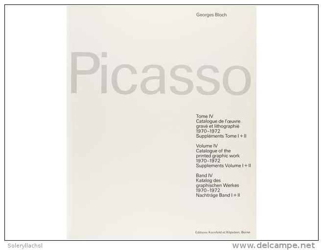 1979. LIBRO: (ARTE). BLOCH, GEORGES: PABLO PICASSO. TOME IV. Catalogue De L&acute;oeuvre... - Non Classés