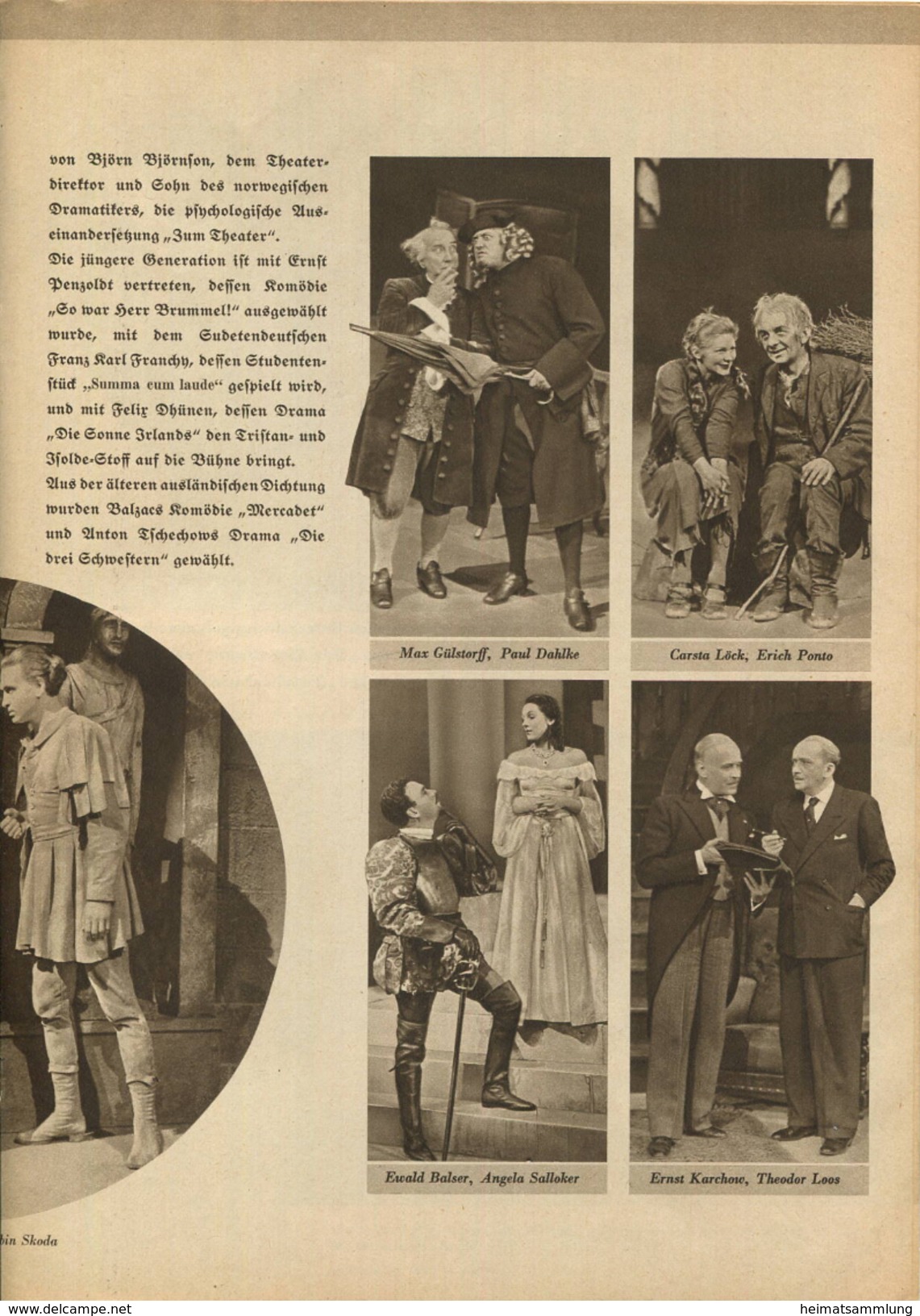 Deutsches Theater Und Kammerspiele Berlin - Direktion Heinz Hilpert - Spielzeit 1938/39 - 2 Doppelseiten DINA4-Format Mi - Théâtre & Scripts