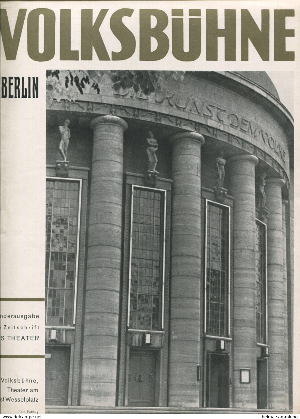 Volksbühne Theater Am Horst Wesselplatz Berlin - Sonderausgabe Der Zeitschrift Das Theater 1937/38 - 16 Seiten Mit 35 Ab - Theater & Drehbücher