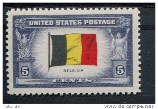 200889020 USA POSTFRIS MINT NEVER HINGED POSTFRISCH EINWANDFREI SCOTT 914 OVERRUN COUNTRIES FLAG BELGIUM - Nuovi