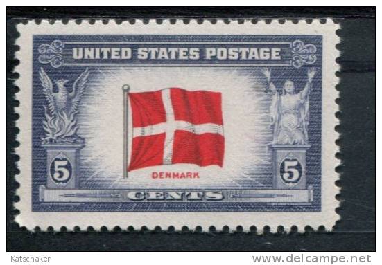 200890332 1943 (XX) POSTFRIS MINT NEVER HINGED  SCOTT 920 OVERRUN COUNTRIES FLAG DENMARK - Ongebruikt