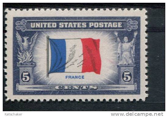 200889751 1943 (XX) POSTFRIS MINT NEVER HINGED  SCOTT 915 OVERRUN COUNTRIES FLAG FRANCE - Ongebruikt