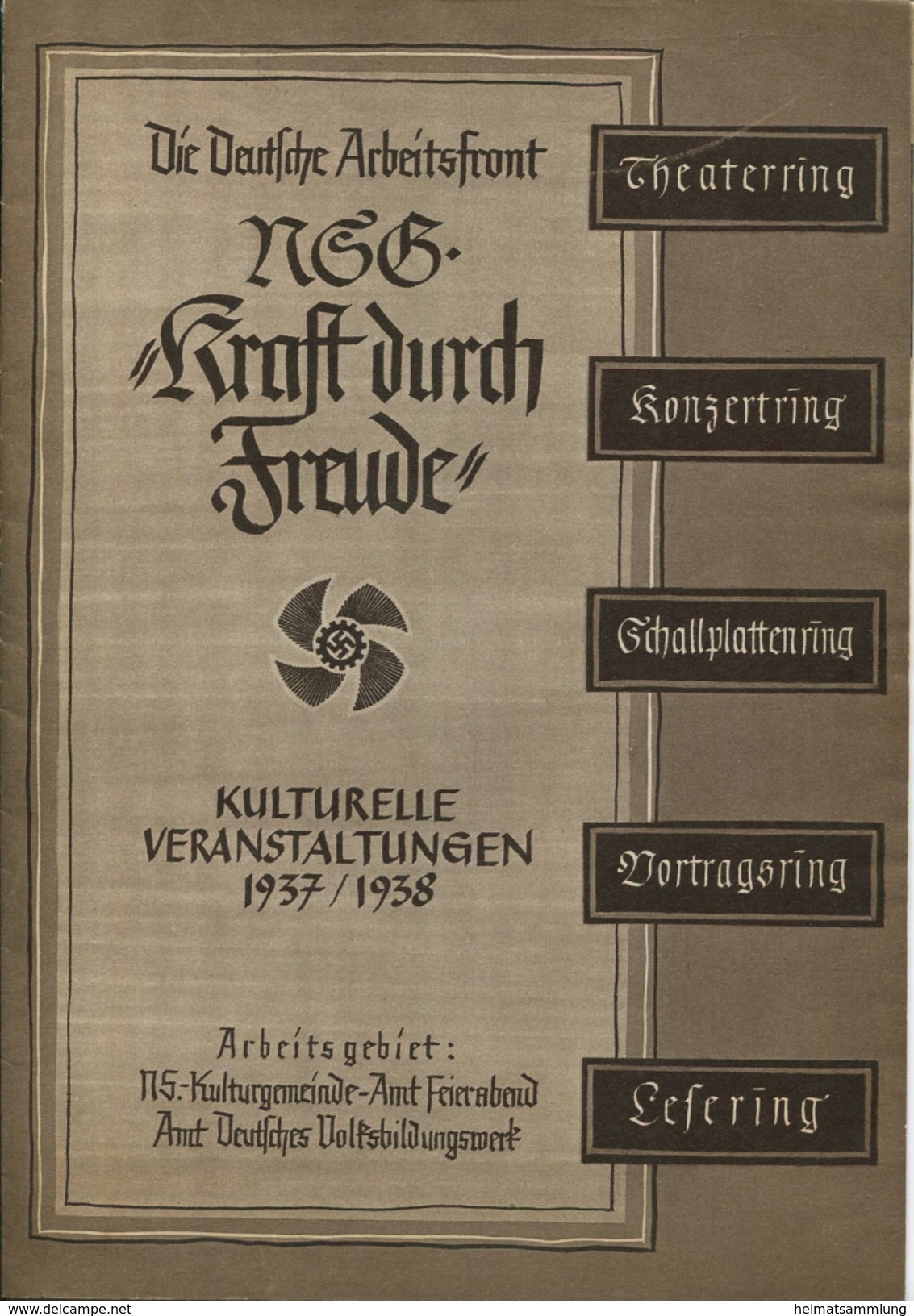 Die Deutsche Arbeitsfront NSG Kraft Durch Freude Berlin - Kulturelle Veranstaltungen 1937/1938  - 32 Seiten Mit Unzählig - Teatro & Danza