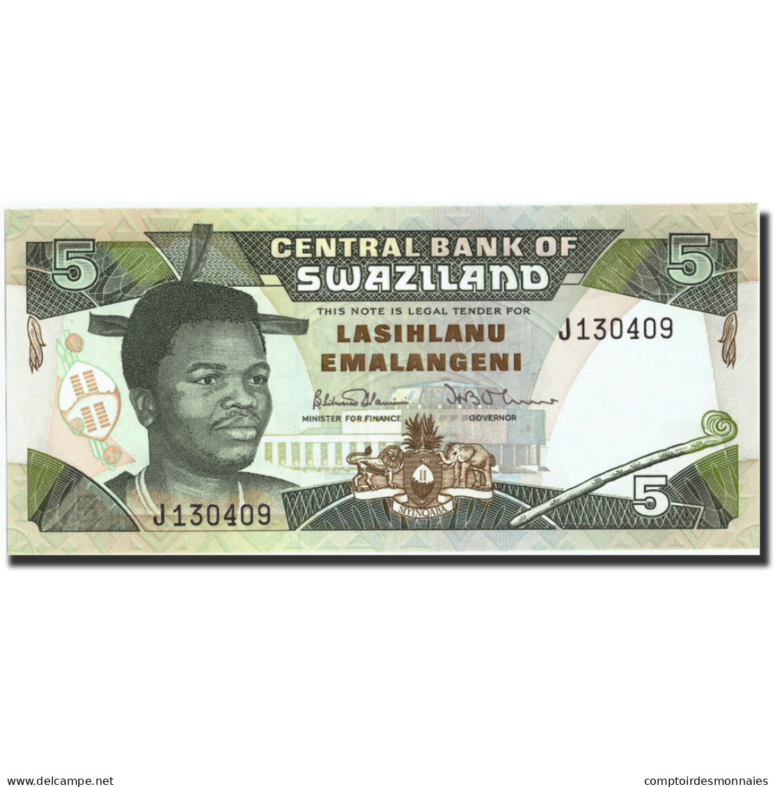 Billet, Swaziland, 5 Emalangeni, Undated (1990-95), Undated (1990-95), KM:19a - Swaziland