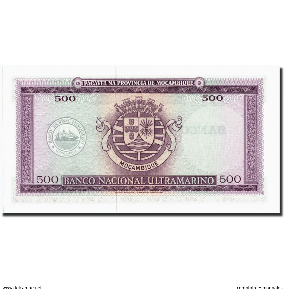 Billet, Mozambique, 500 Escudos, 1967, 1967-03-22, KM:118a, NEUF - Mozambique