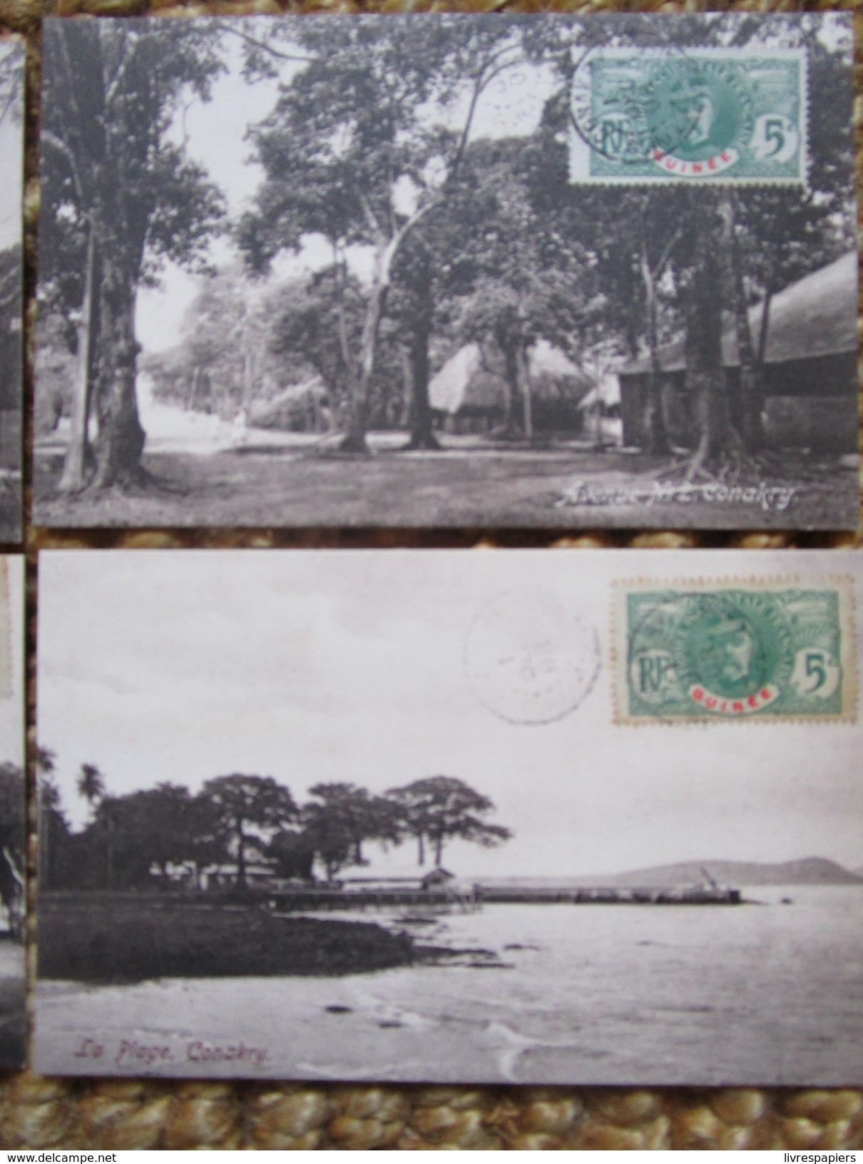 Guinée Française Lot 5 Cpa  Conakry   Cpa Timbrées - Guinee