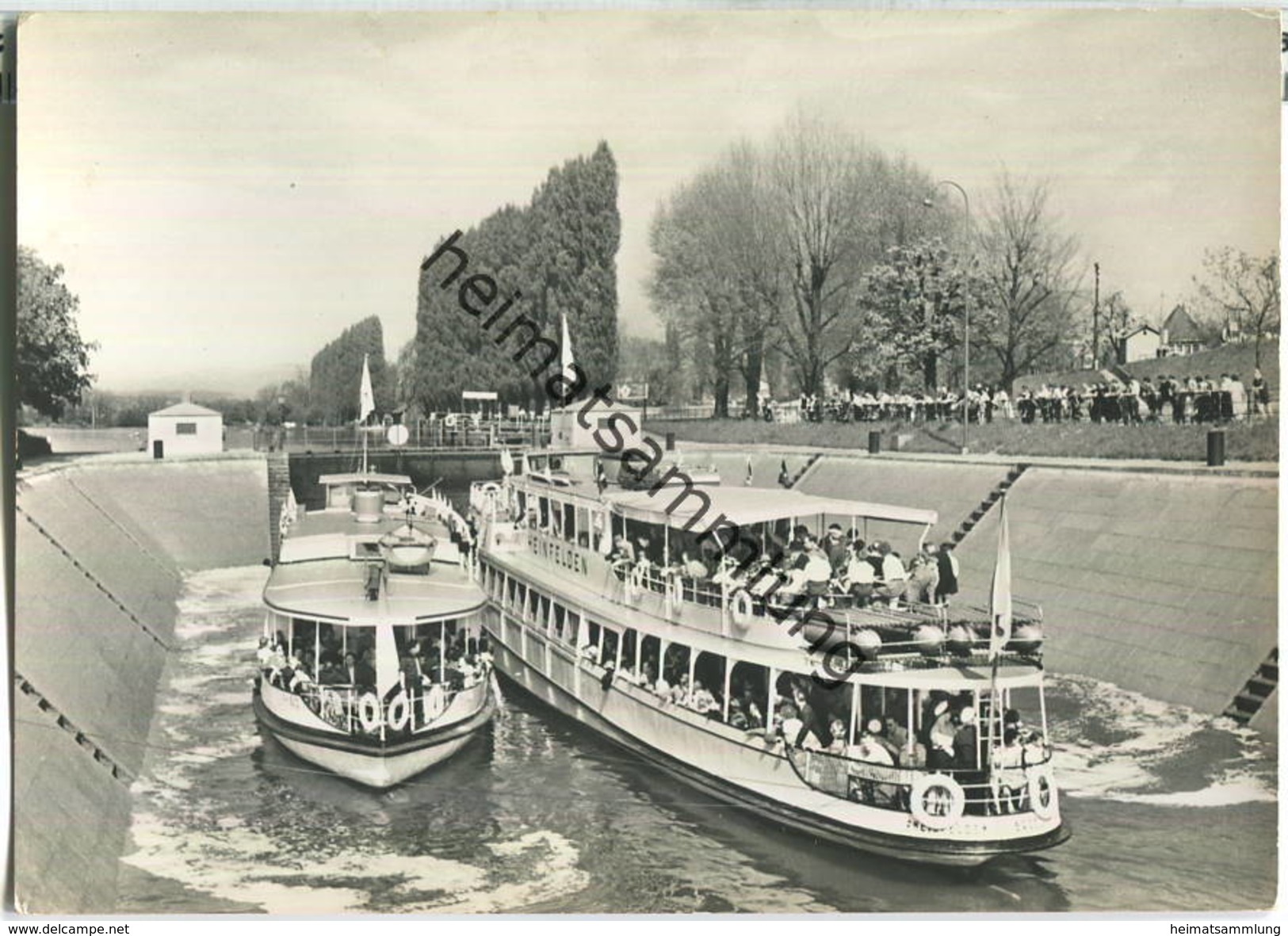 Schleuse Augst - Fahrgastschiffe Rheinfelden Und Rhyblitz - Basler Rheinschifffahrt - Foto-Ansichtskarte - Augst