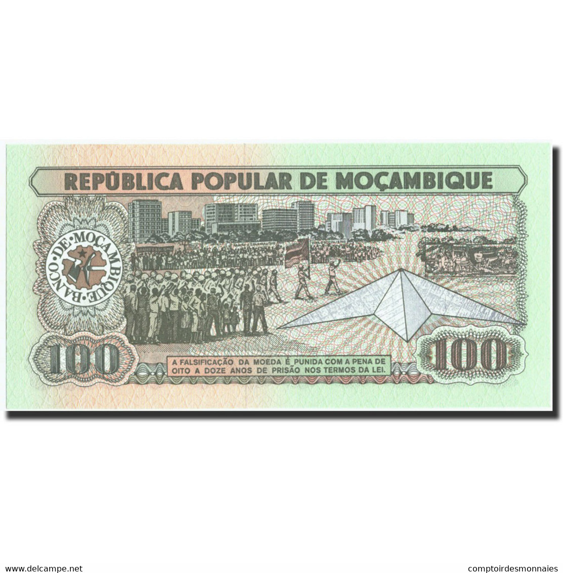 Billet, Mozambique, 100 Meticais, 1989, 1989-06-16, KM:130a, NEUF - Mozambique