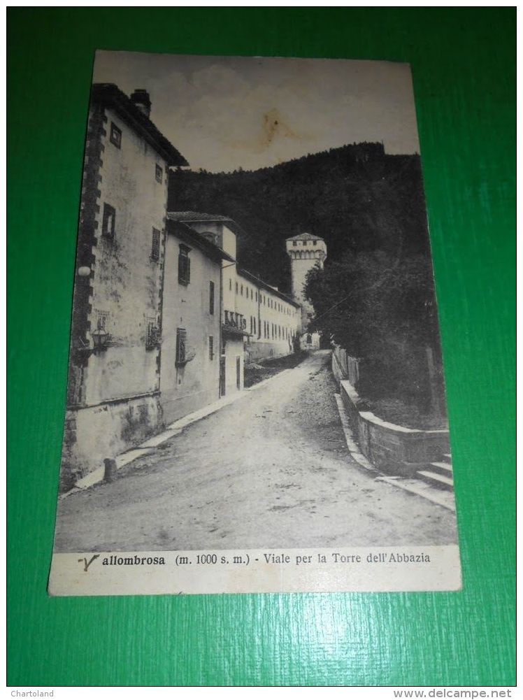 Cartolina Vallombrosa - Viale Per La Torre Dell' Abbazia 1932 - Firenze