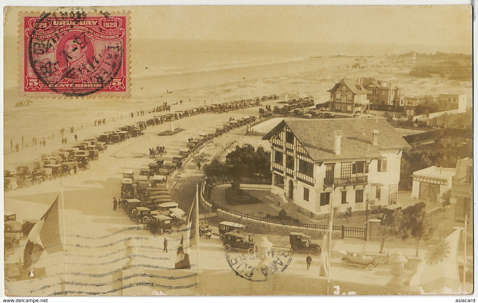 Real Photo Playa De Carrasco  Tip. Liotti 1928 Nice Stamp To Cuba - Uruguay