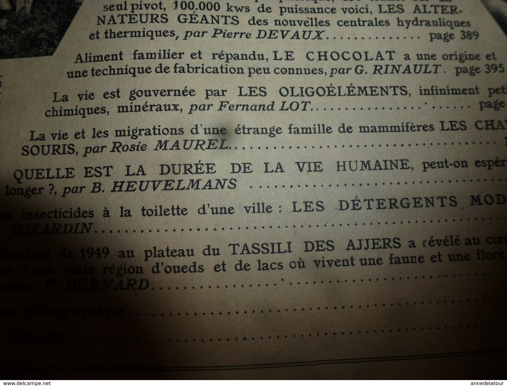 1951 SETA :Le Chocolat; Tassili Des Ajjers, Ahrhar,Aourari,Amaïs; Le Taleb; Les Causes De La Longévité; Etc - Ciencia