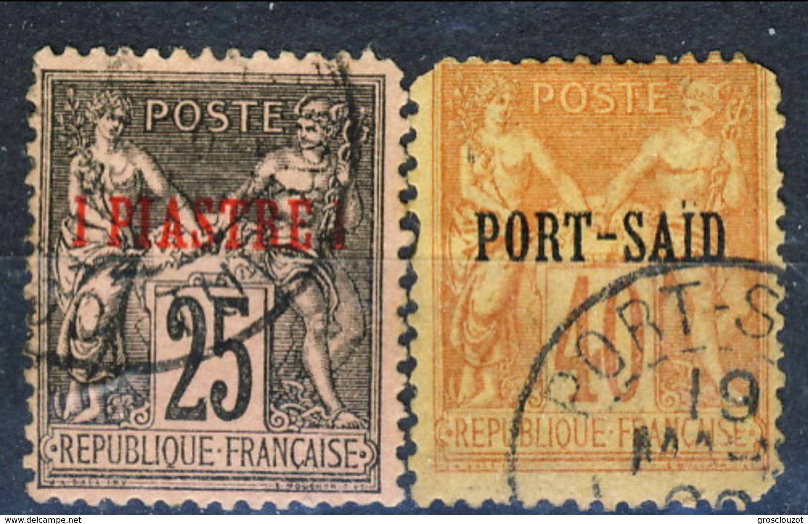 Port Said 1899 N. 11 C. 25 E N. 13 C. 40 Usati Cat. &euro; 21 - Other & Unclassified