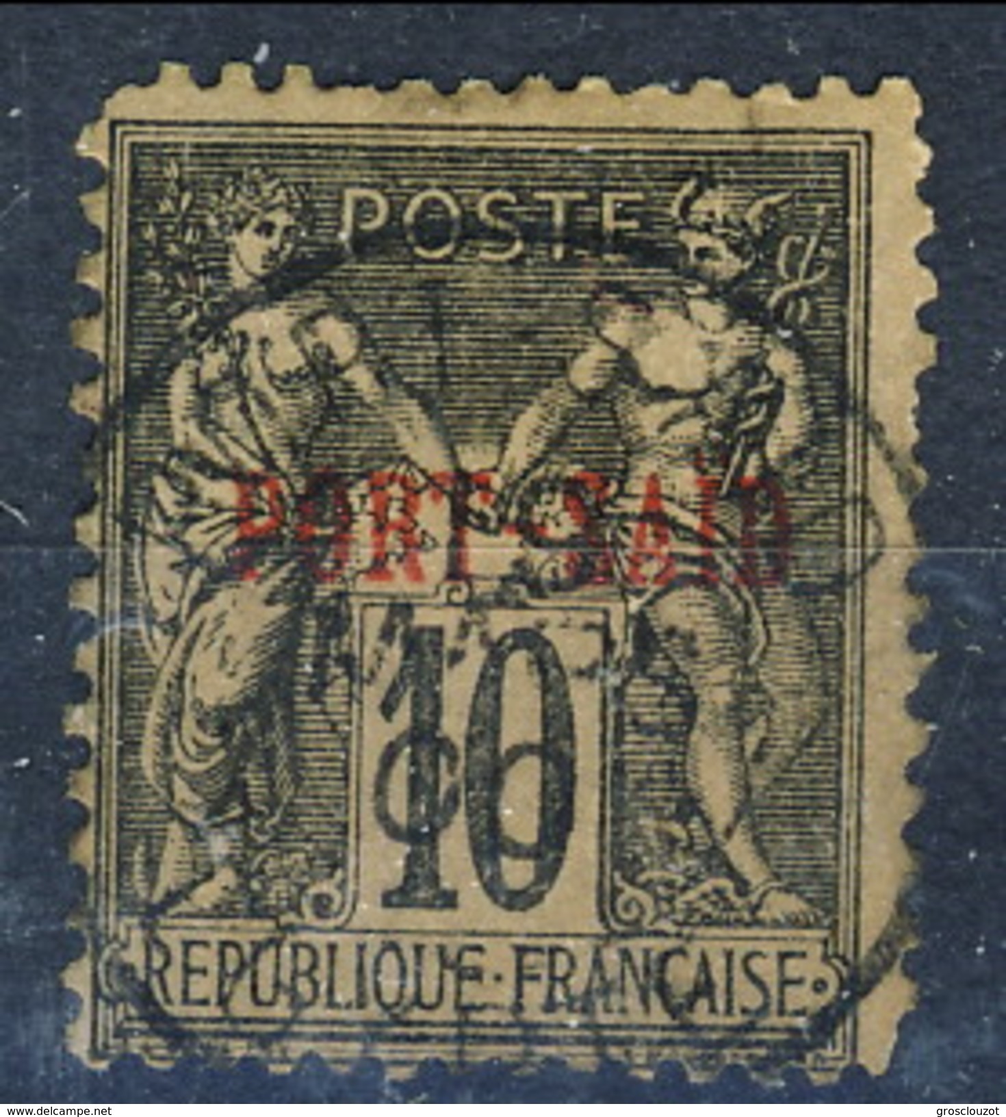 Port Said 1899 N. 8 C. 10 Nero Su Lilla (tipo II) Usato Cat. &euro; 65 - Andere & Zonder Classificatie