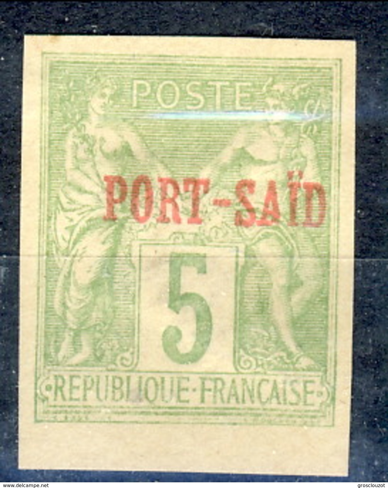 Port Said 1899 N. 6 C. Verde Giallo (tipo II) Non Dentellato MH Resti Di Gomma Cat. &euro; 95 - Altri & Non Classificati