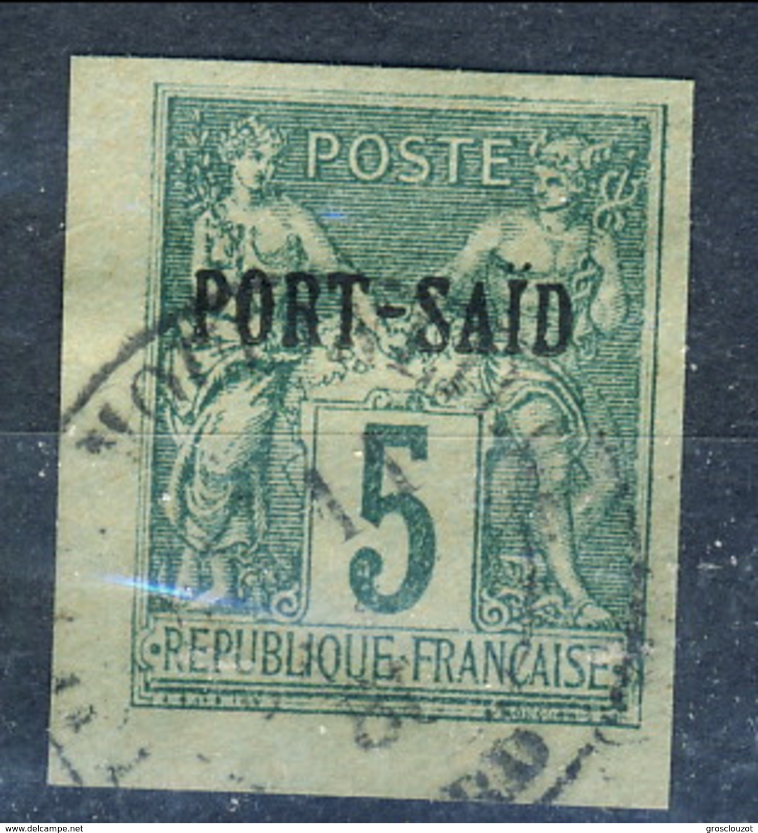 Port Said 1899 N. 6 C. Verde (tipo II) Non Dentellato Usato Cat. &euro; 65 - Sonstige & Ohne Zuordnung