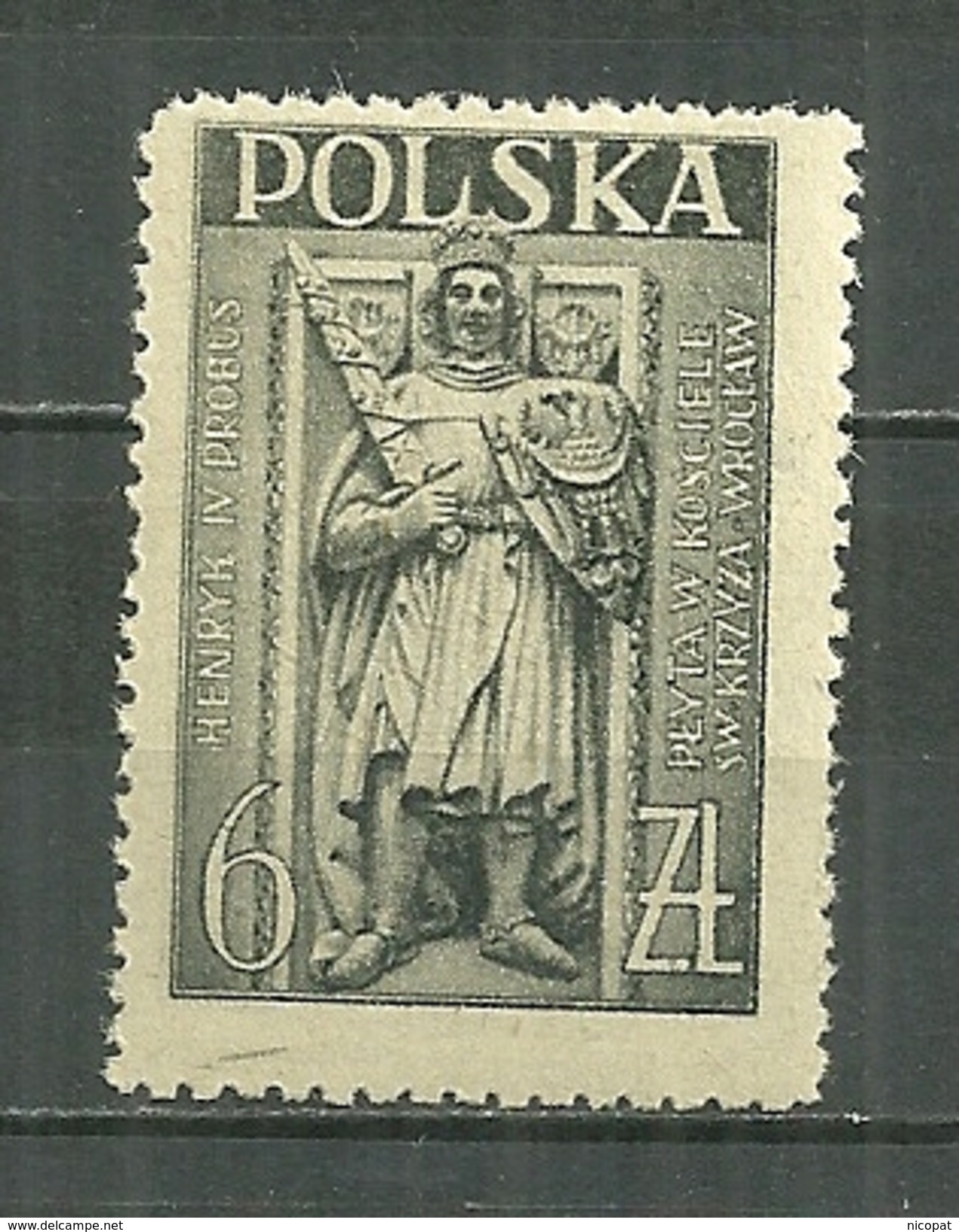POLAND MNH ** 472 JOURNEE DE L´ARCHITECTURE. MONUMENT FUNERAIRE DE HENRYK IV à WROCLAW (BRESLAU), ARMURE - Unused Stamps
