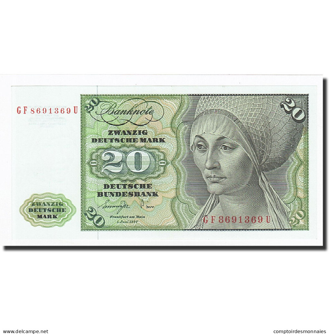 Billet, République Fédérale Allemande, 20 Deutsche Mark, 1970-1980 - 20 Deutsche Mark