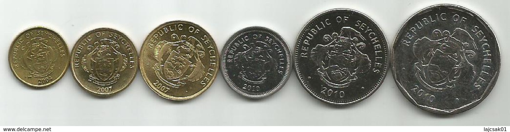 Seychelles 2004/2010. Set Of 6 Coins - Seychelles