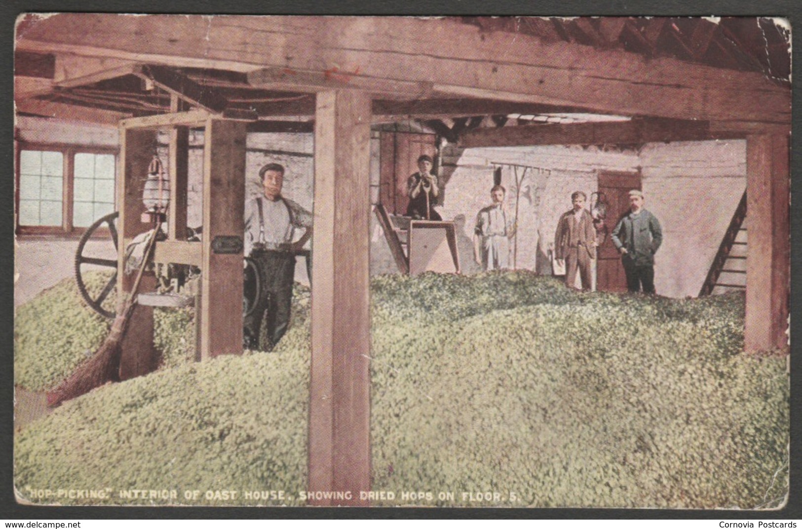 Hop Picking, Interior Of Oast House, Kent, 1916 - Young & Cooper Postcard - Altri & Non Classificati