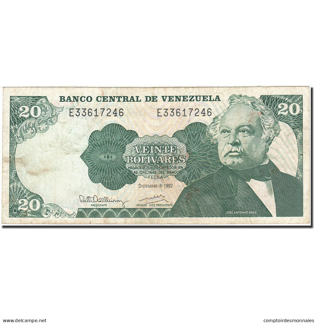 Billet, Venezuela, 20 Bolivares, 1981-1988, 1992-12-08, KM:63d, TB - Venezuela