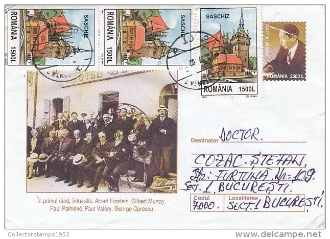 61362- NICOLAE TITULESCU, ALBERT EINSTEIN, COVER STATIONERY, FORTRESS STAMPS, 2002, ROMANIA - Albert Einstein