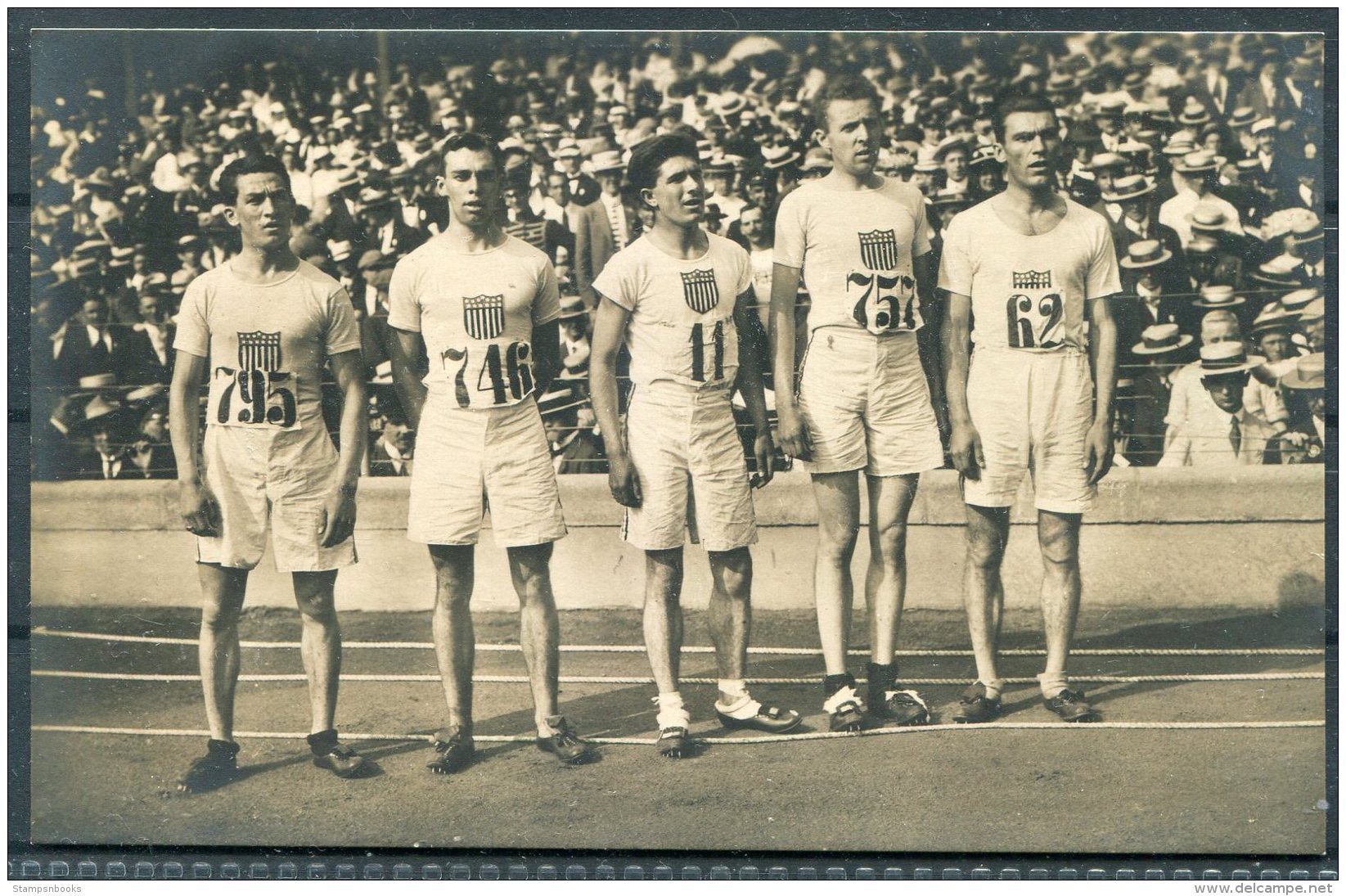 1912 Sweden Stockholm Olympics Official Postcard 192 The American Team, Winners Of The 3,000m Race. - Olympic Games