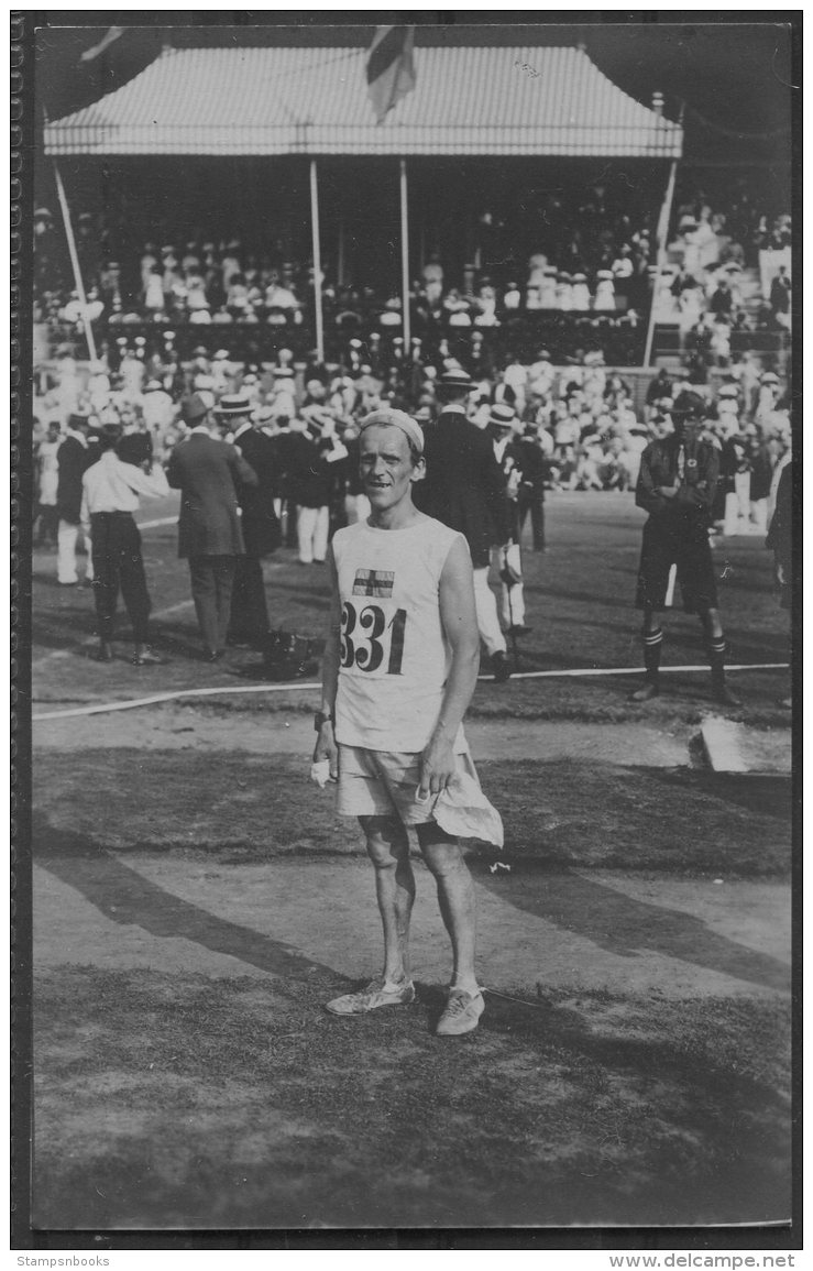 1912 Sweden Stockholm Olympics Official Postcard 210 Sigge Jakobsson Swedish Marathon Runner - Olympic Games