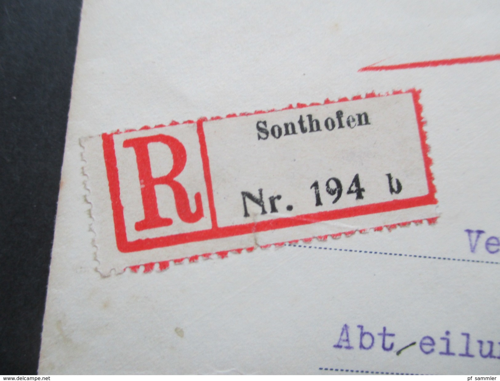 DR 1931 Einschreiben R Nr. 194 B Sonthofen. Hirschbrauerei Sonthofen J.B. Hastreiter. Nach München Mit Bahnpoststempel - Briefe U. Dokumente