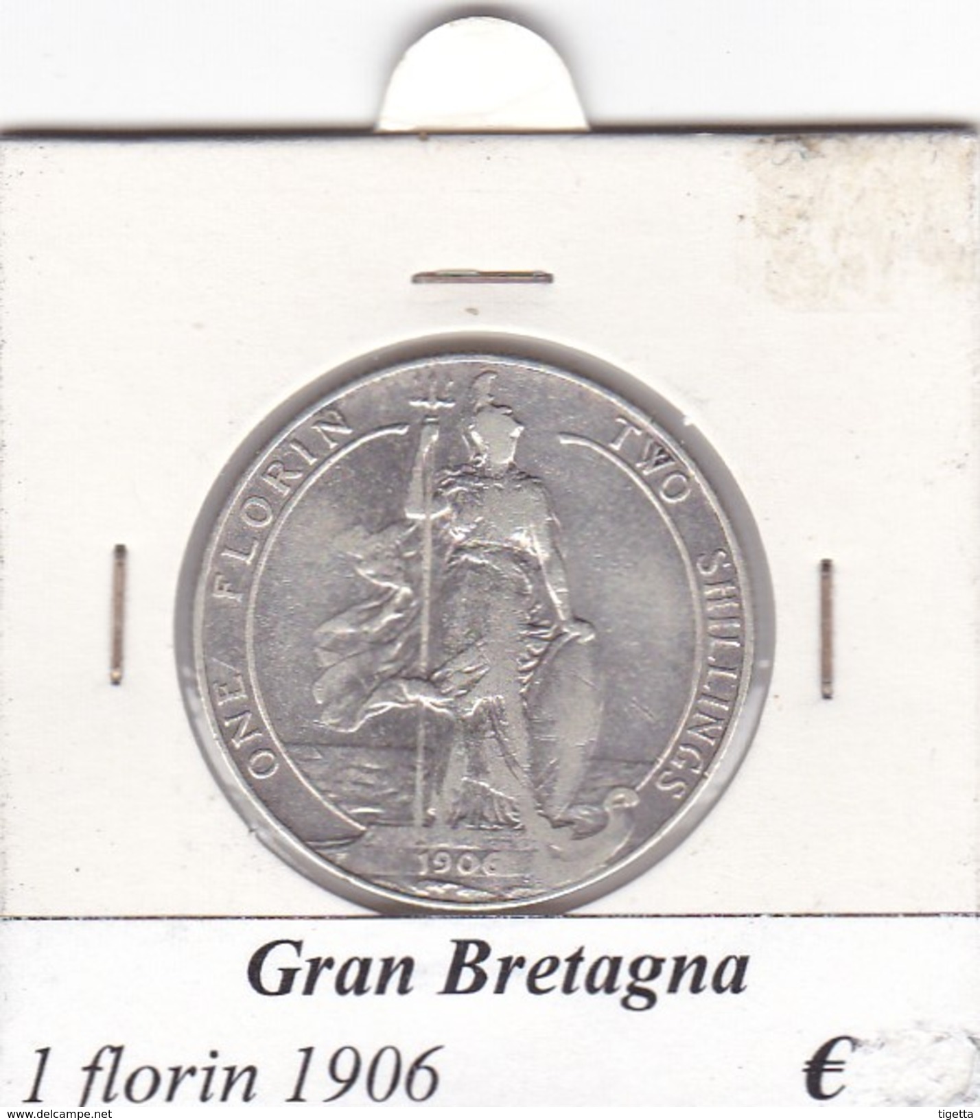 GRAN BRETAGNA   1 FLORIN  ANNO 1906 COME DA FOTO - J. 1 Florin / 2 Schillings