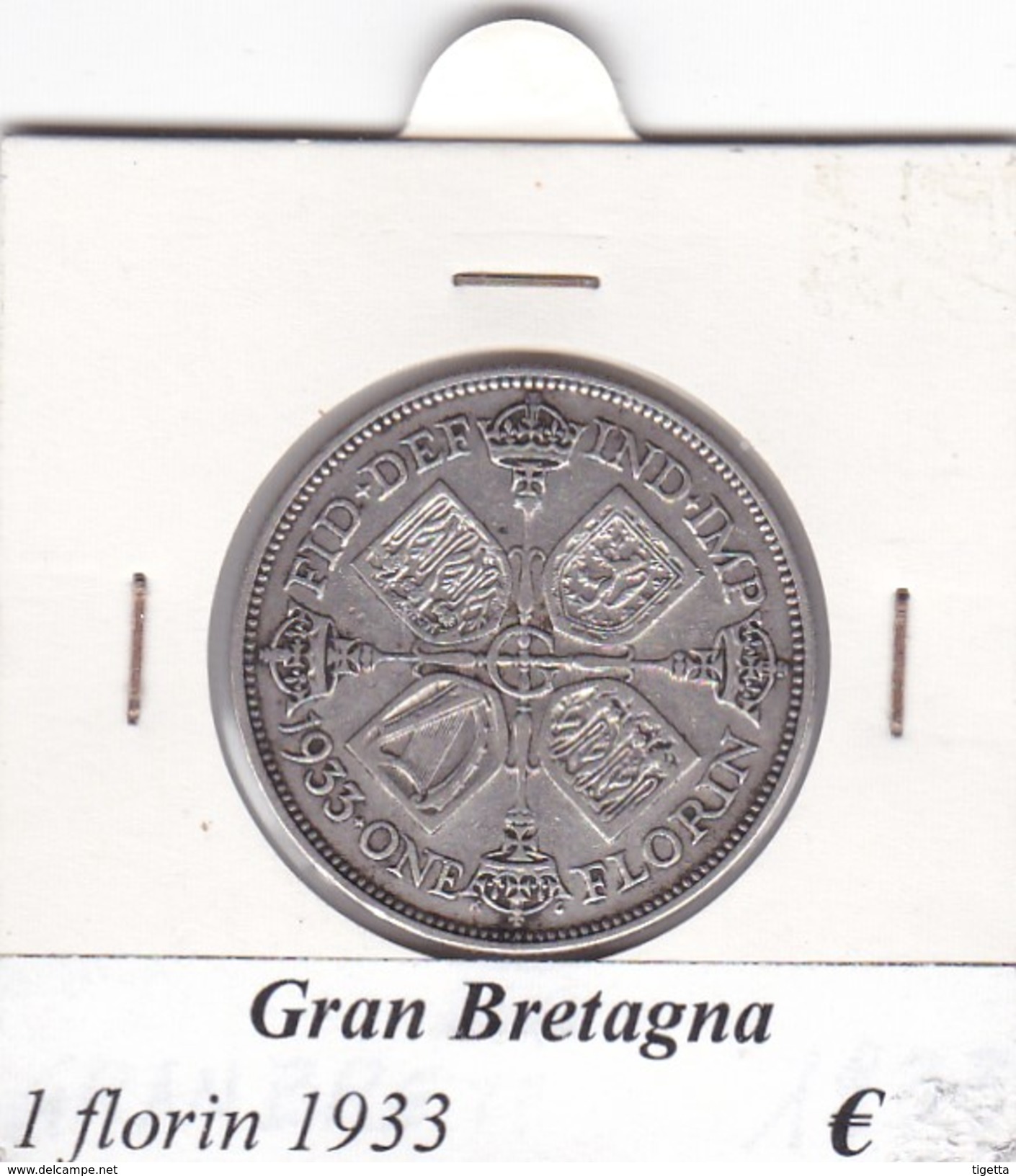 GRAN BRETAGNA   1 FLORIN  ANNO 1933 COME DA FOTO - J. 1 Florin / 2 Schillings