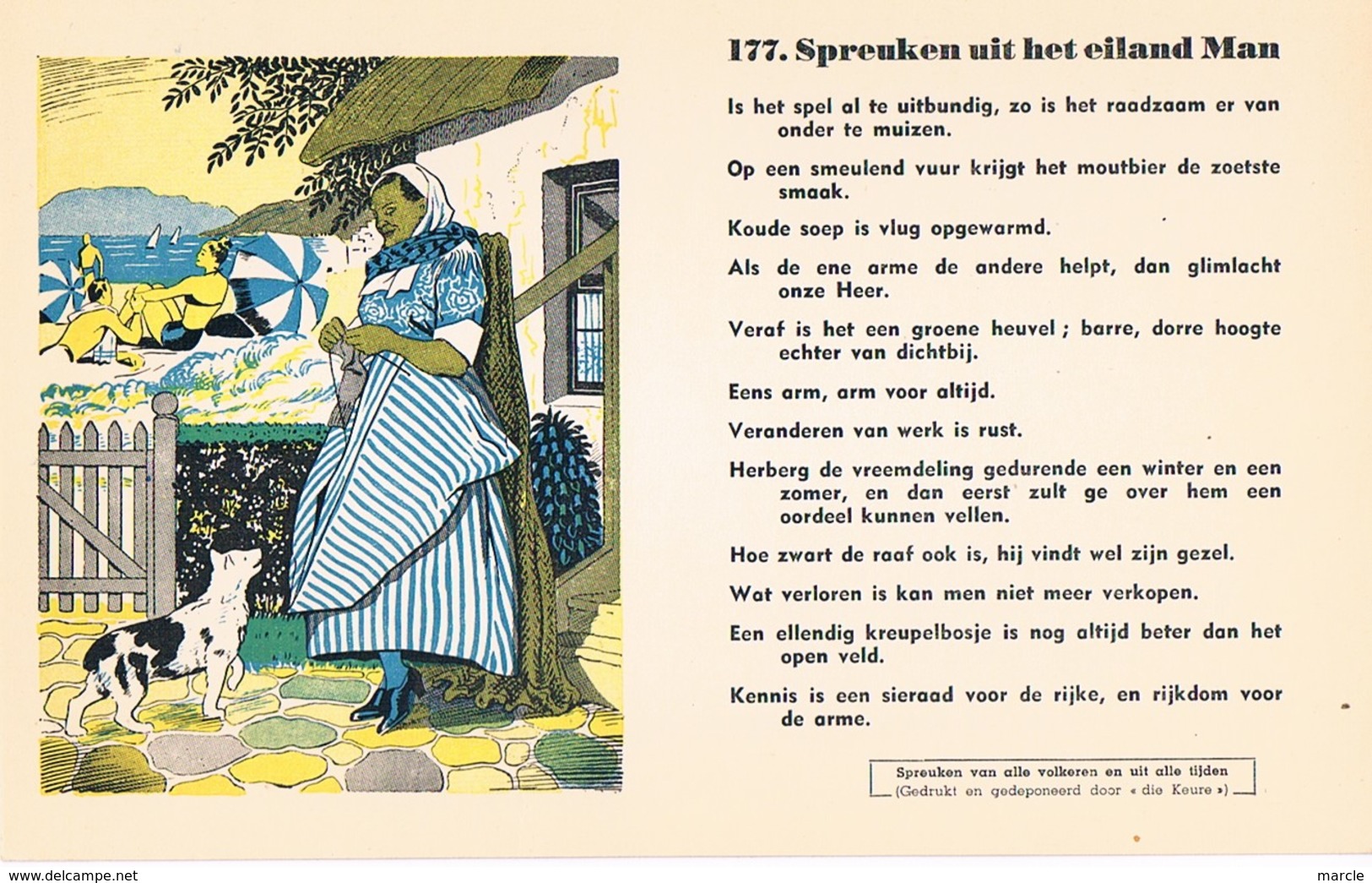 Vloeipapier Buvard Blotter 177 Spreuken Uit Het Eiland Man - Autres & Non Classés