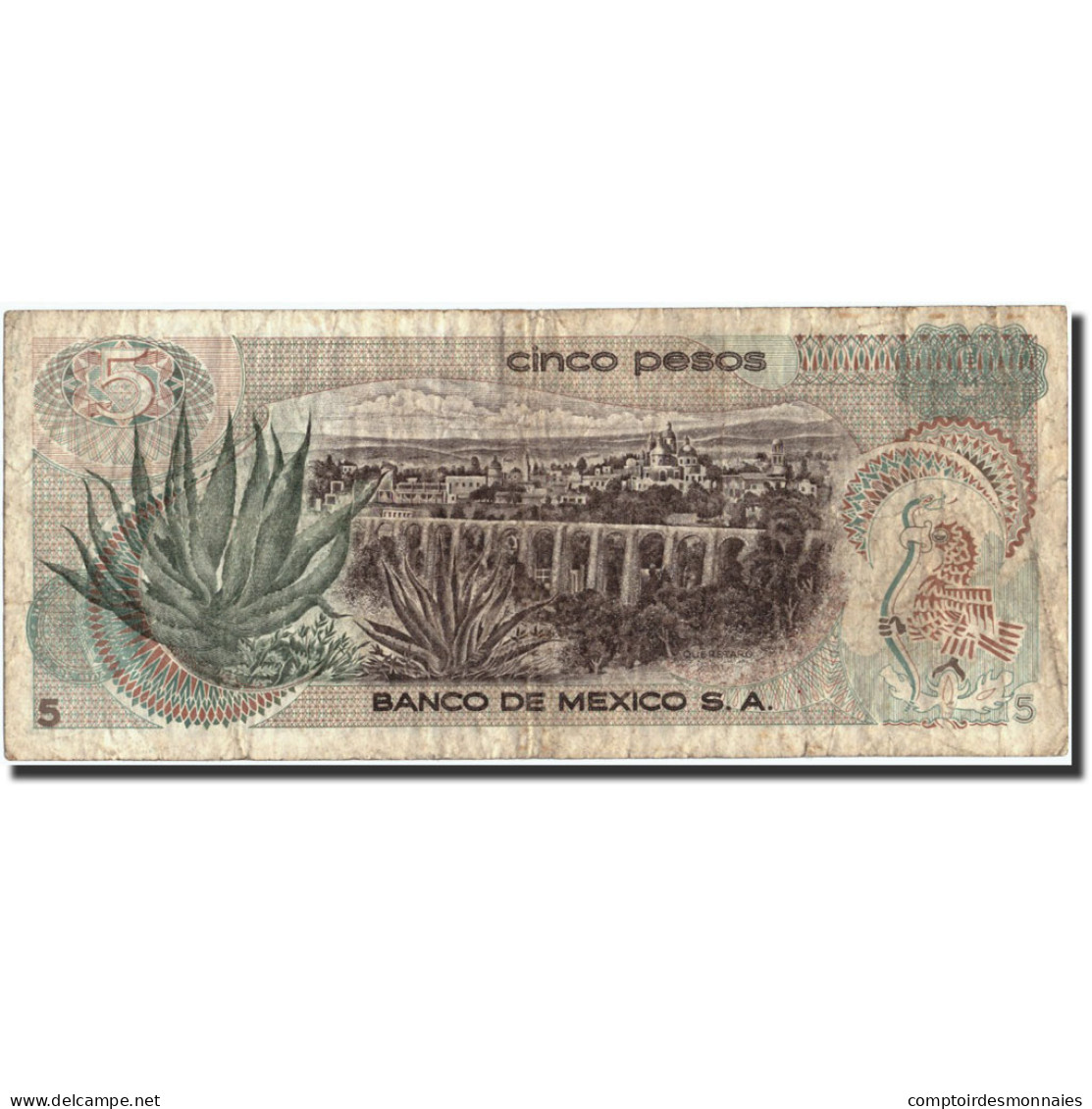 Billet, Mexique, 5 Pesos, 1972, 1972-06-27, KM:62c, TB - Mexico