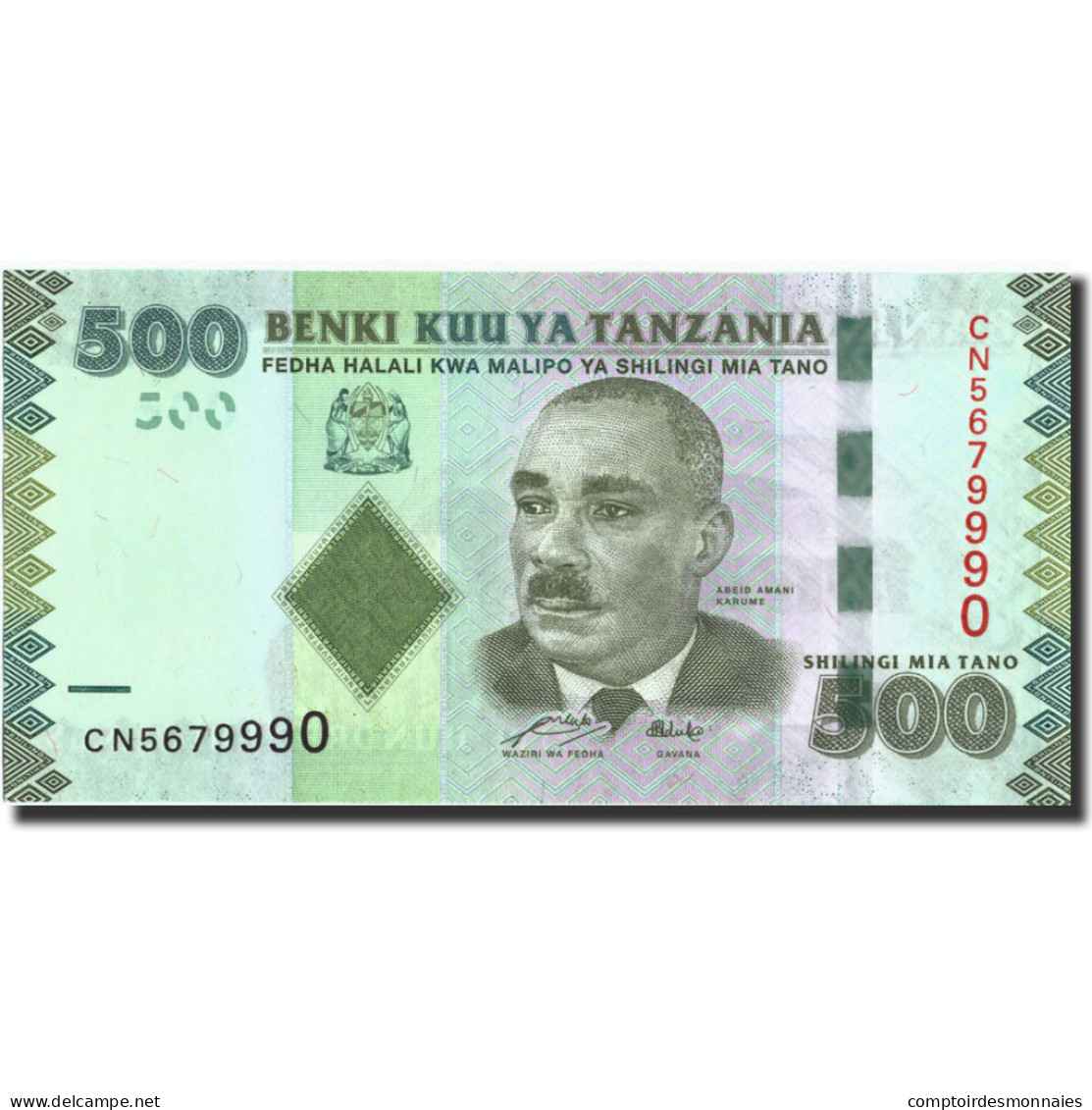 Billet, Tanzania, 500 Shilingi, Undated (2010), Undated, KM:40, NEUF - Tanzanie