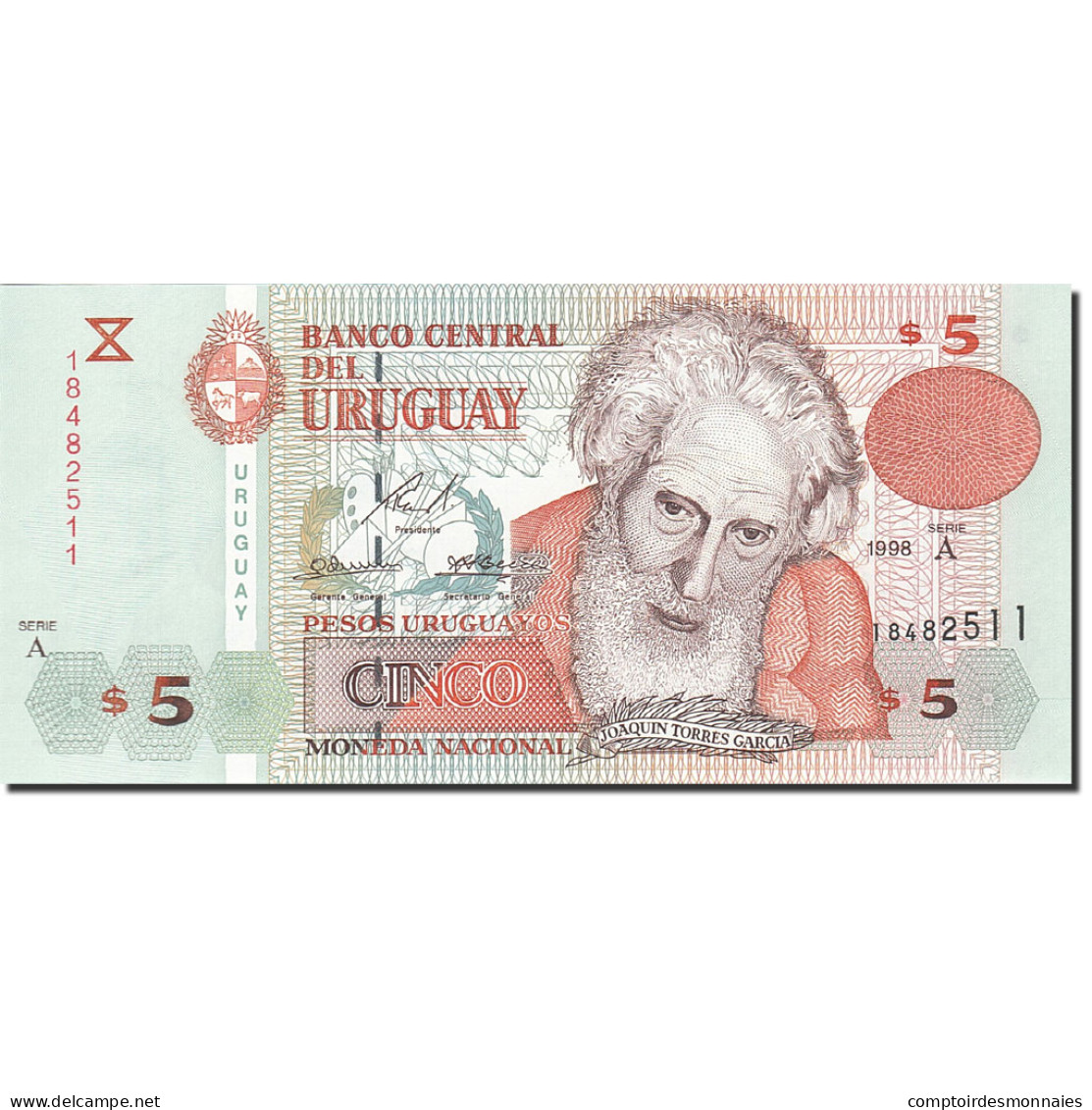 Billet, Uruguay, 5 Pesos Uruguayos, 1998, 1998, KM:80a, NEUF - Uruguay