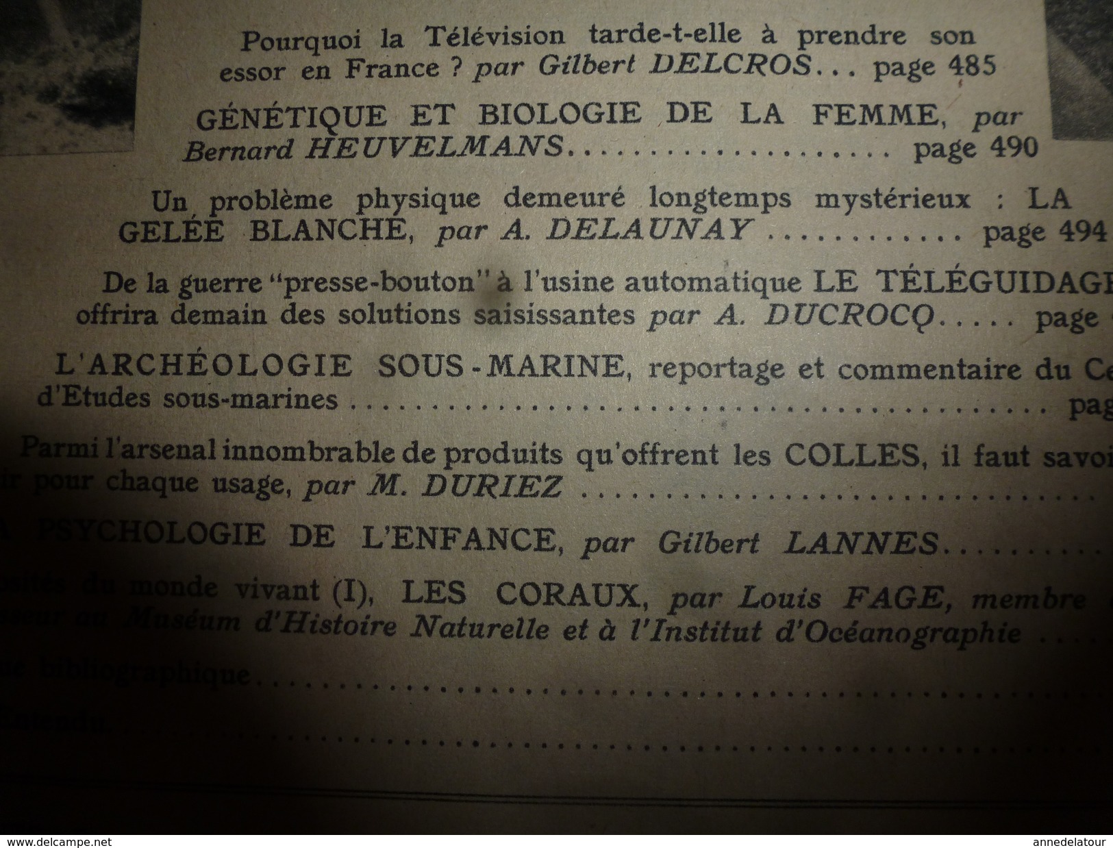 1951 SETA :Génétique Et Biologie De La Femme; Archéologie Sous-marine ; Les Coraux; Etc - Science