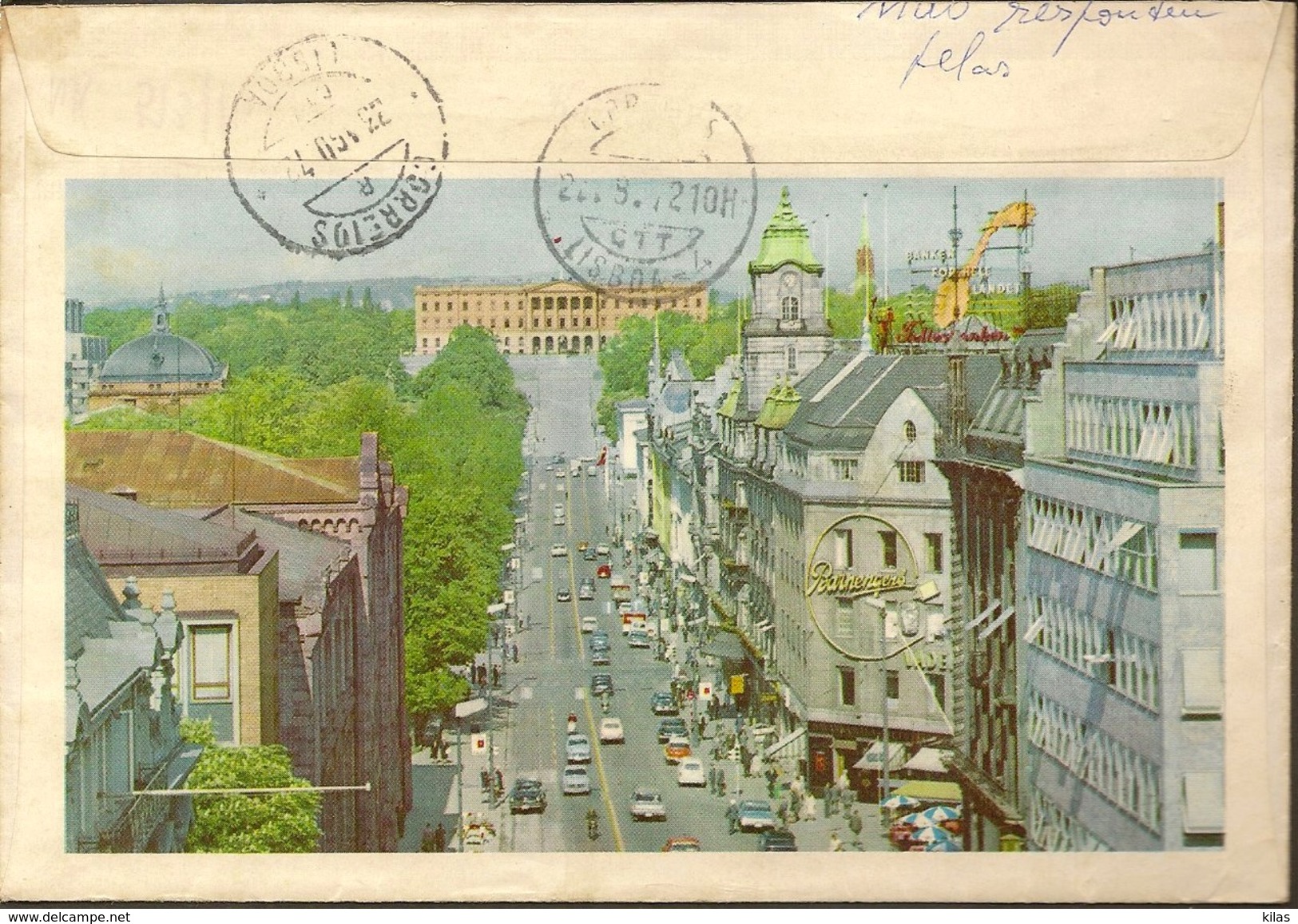 NORGE 1972 Circulated Letter From Oslo To Lisbon - Tarjetas – Máximo