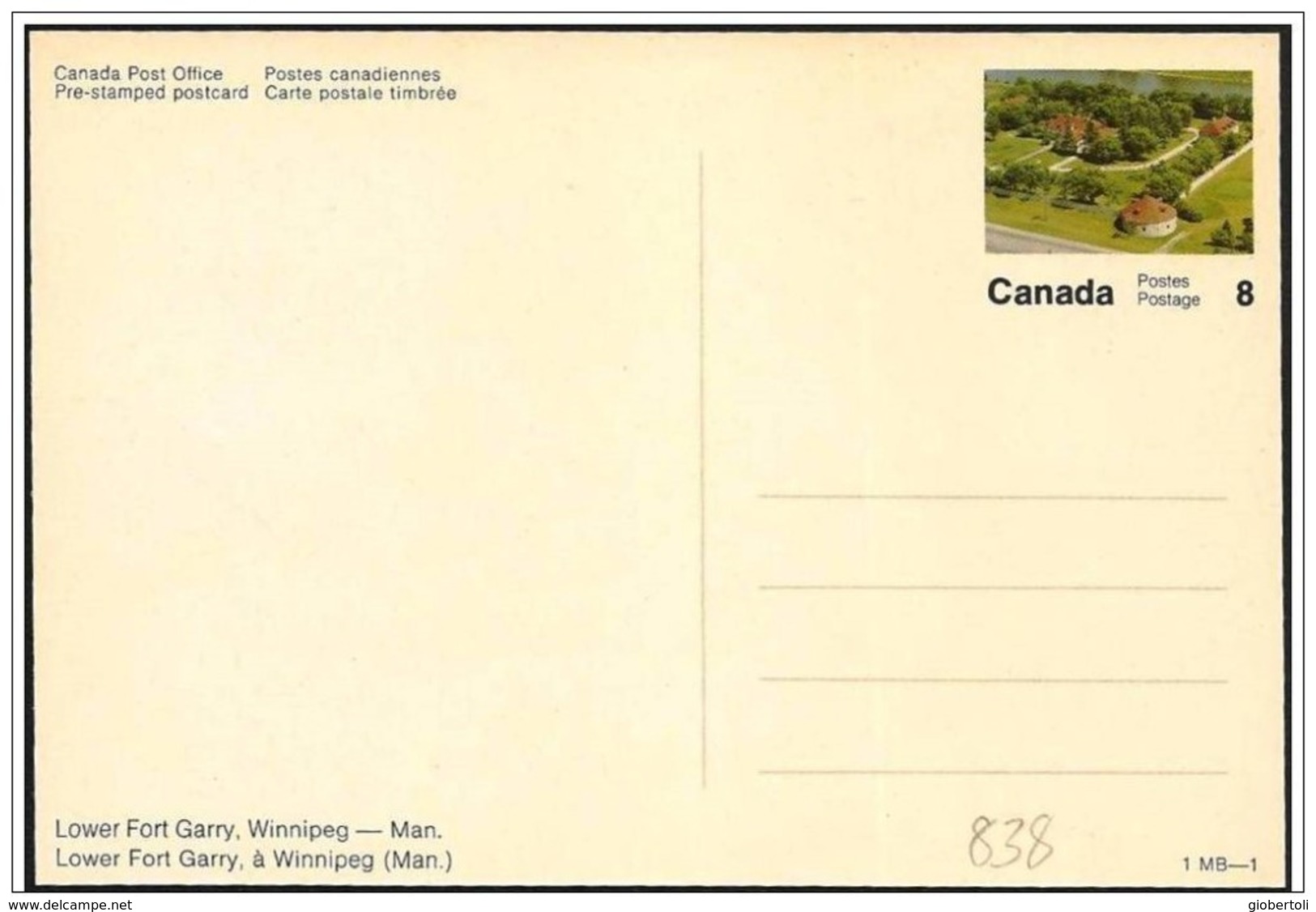Canada: Intero, Stationery, Entier, Lower Fort Garry, Winnipeg - Indios Americanas