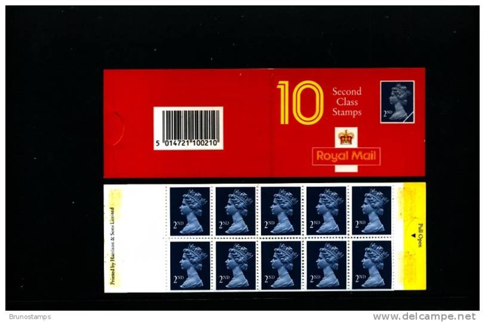 GREAT BRITAIN - 10 X 2nd Class (Harrison)  DARK  BOOKLET MINT NH  HC 3 - Booklets