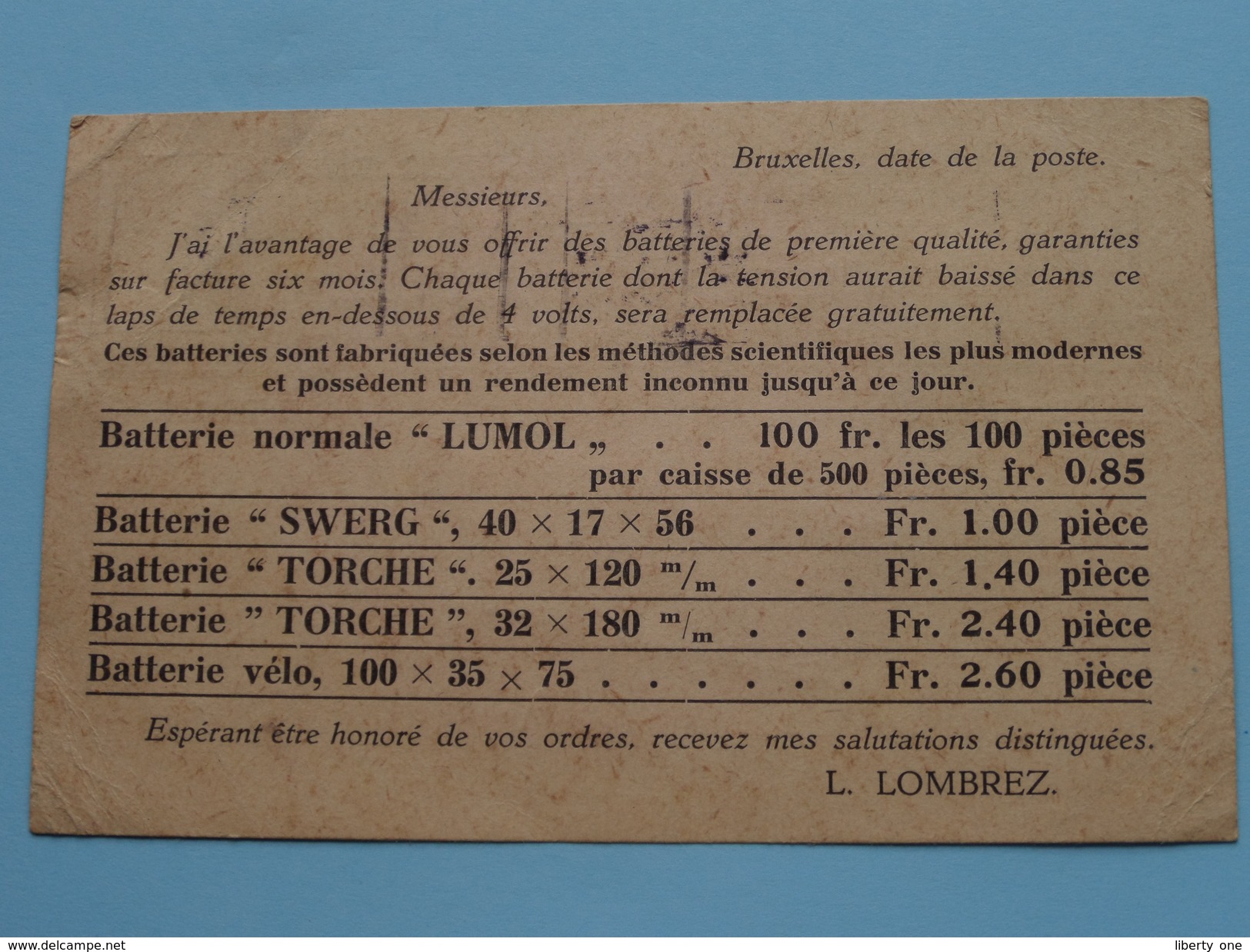 L. LOMBREZ Rue Des Fripiers Bruxelles ( KTO ) Anno 1923 > Frasnes-lez-Couvin ( Zie Foto Details ) !! - Autres & Non Classés